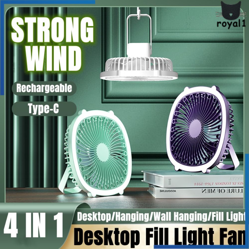 Quạt để bàn đa chức năng có đèn LED sạc lại được quạt cắm trại Quạt trần Quạt Điện Quạt Điện Quạt sạc USB royal1.vn