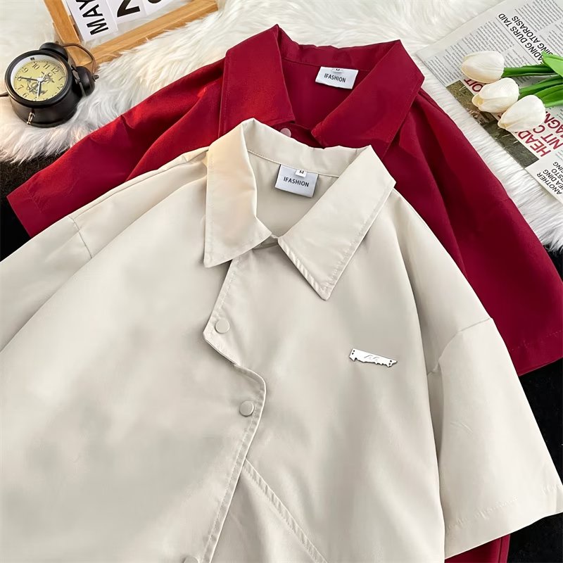 Áo Sơ Mi Ngắn Tay Dáng Rộng Thời Trang Mùa Hè Dành Cho Nam Và Nữ