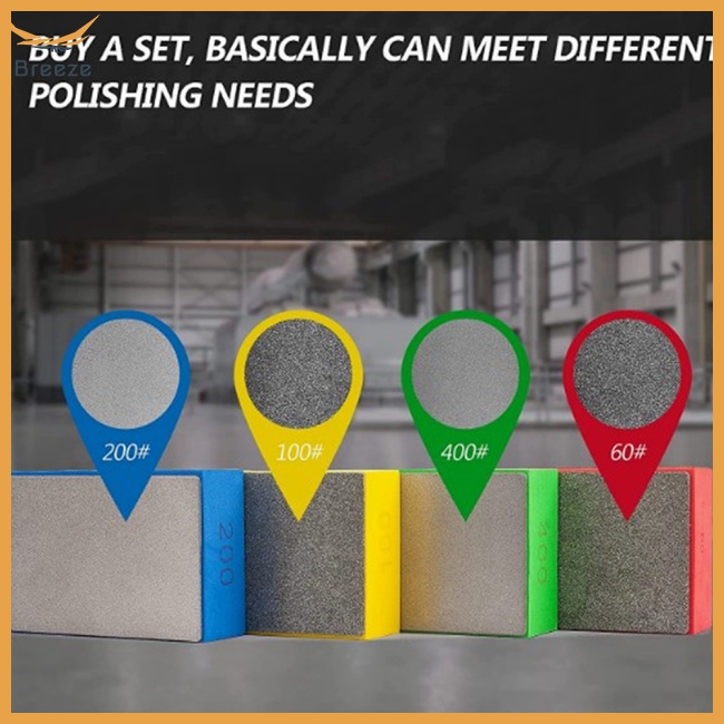 Bộ 4 Đĩa Mài Đánh Bóng Kính / Gạch Men / Đá Hoa Cương Cầm Tay Tiện Lợi