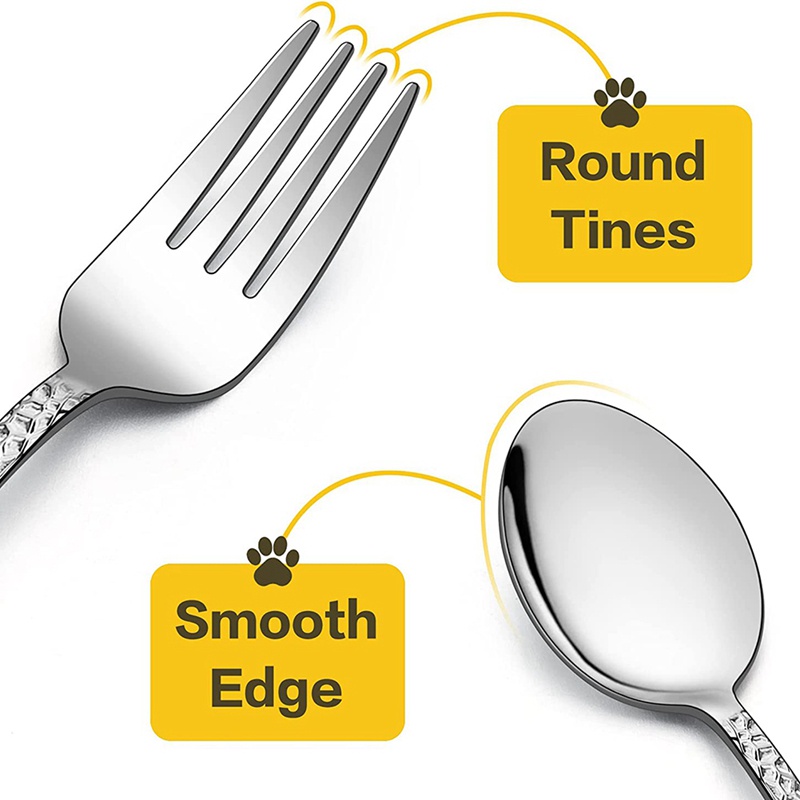 Set 30 Muỗng Nĩa Bằng Thép Không Gỉ Cho Bé