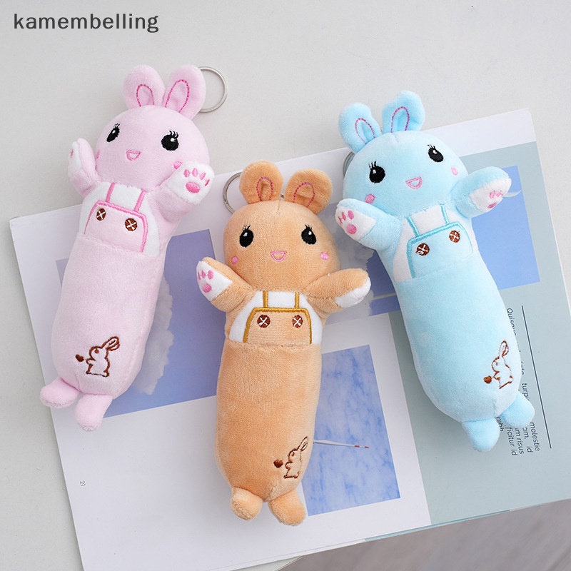 Kamembelling Móc Khóa Thỏ Nhồi Bông Dài Mềm Mại Đáng Yêu