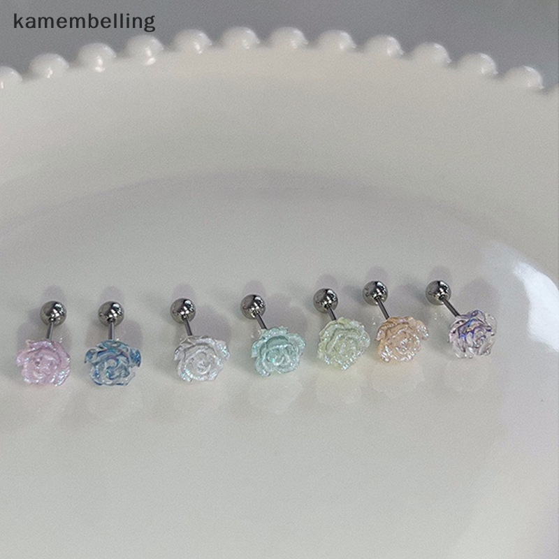 1 Đôi Khuyên Tai Hình Xoắn Ốc Đính Hoa Nhiều Màu Thời Trang Cho Nữ