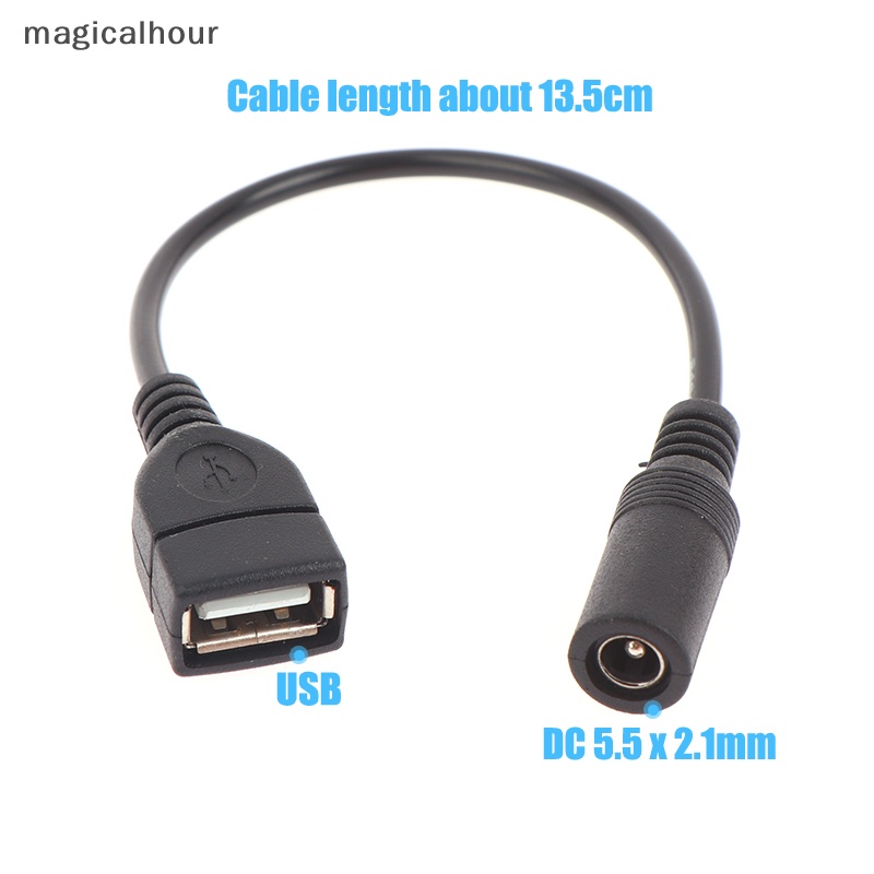 Dây Cáp Nối Chuyển Đổi 5.5X2.1Mm DC Female Sang USB AF DC Male Cho Laptop