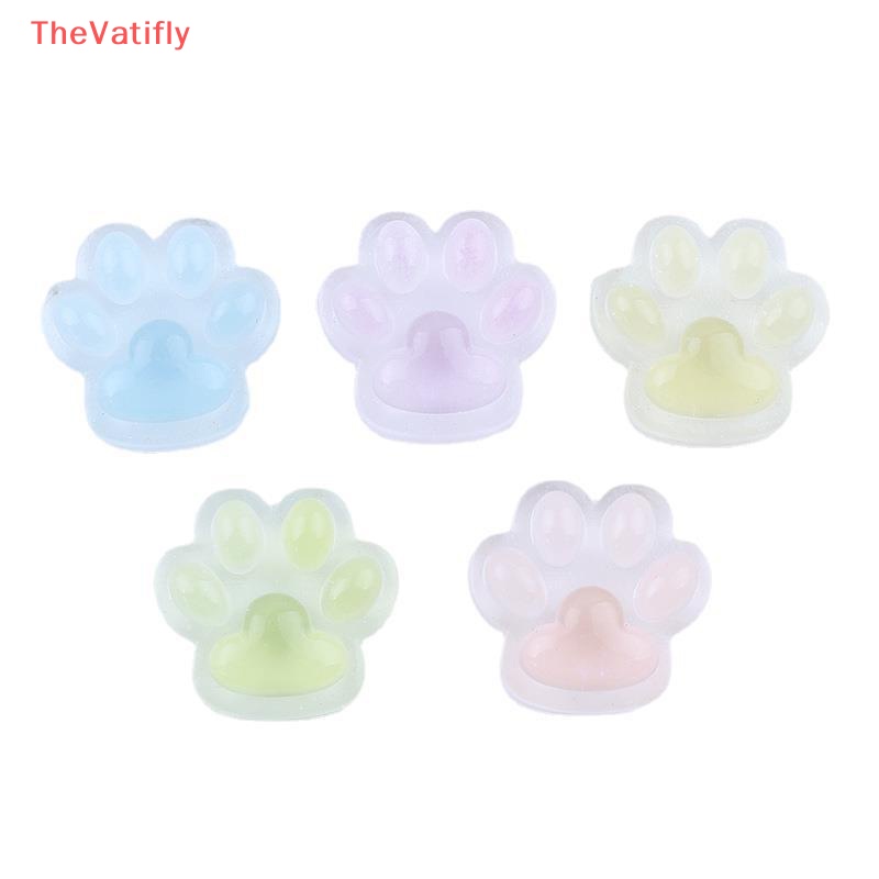 [Thevalifly] Set 2 Mặt Dây Chuyền Hình Móng Vuốt Mèo Bằng Nhựa Resin Dạ Quang Đáng Yêu Làm Trang Sức