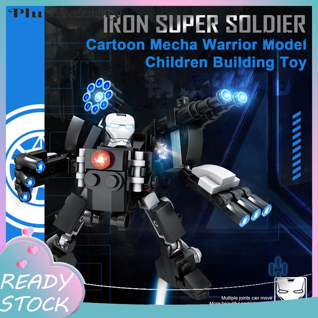 < Plus > Đồ Chơi Đồ trang trí Lắp Ráp Chiến Binh Mecha Bằng Nhựa Màu Đen Có Khớp Cử Động DIY Làm Quà Tặng Cho Bé