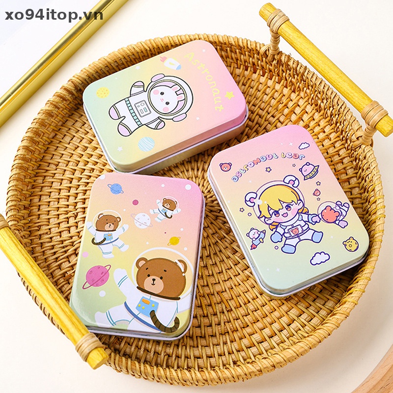 Hộp Thiếc Đựng Trang Sức / Kẹo / Thẻ Họa Tiết Hoạt Hình Dễ Thương
