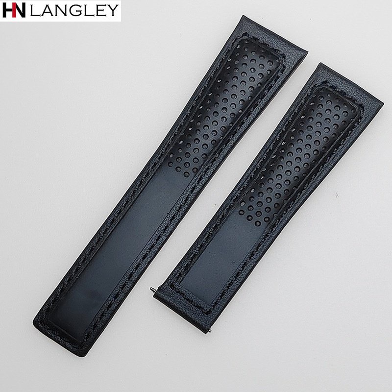 Dây Đeo Bằng Da Bò Thật 22mm Cho Đồng Hồ Heuer Carrera Lặn Biển Monaco F1