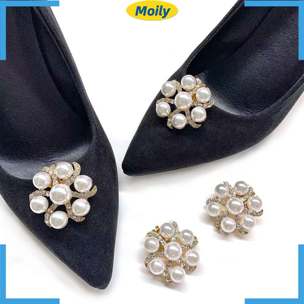 MOILYVN Set 2 Kẹp Giày Đính Đá Pha Lê Sang Trọng