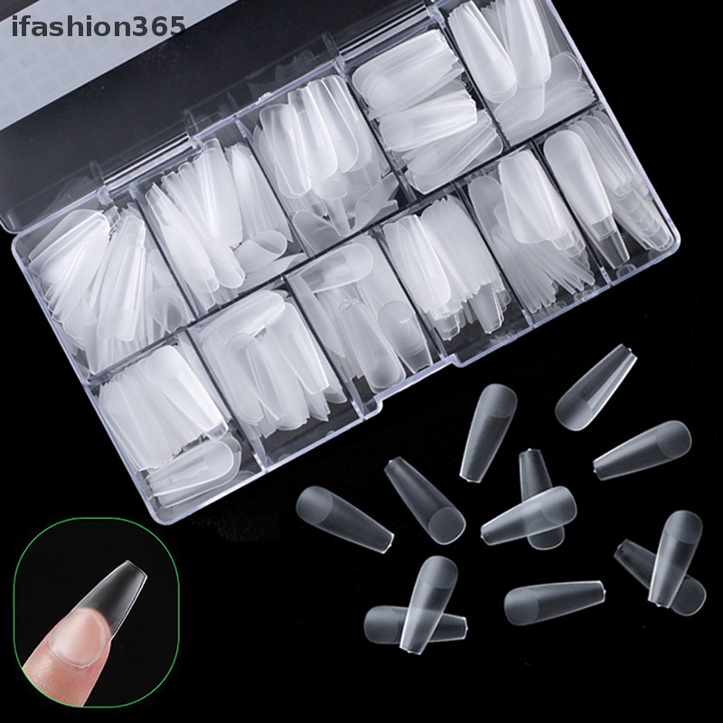 Hộp 500 Móng Tay Giả Trong Suốt Che Phủ Toàn Diện Dùng Cho Salon / Nhà Ở