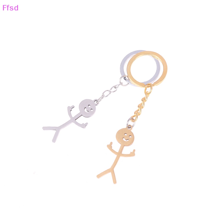 {Ffsd} Móc Khóa Mặt Dây Chuyền Hình Người Nhỏ Bằng Thép Không Gỉ Vui Nhộn * Bán Chạy