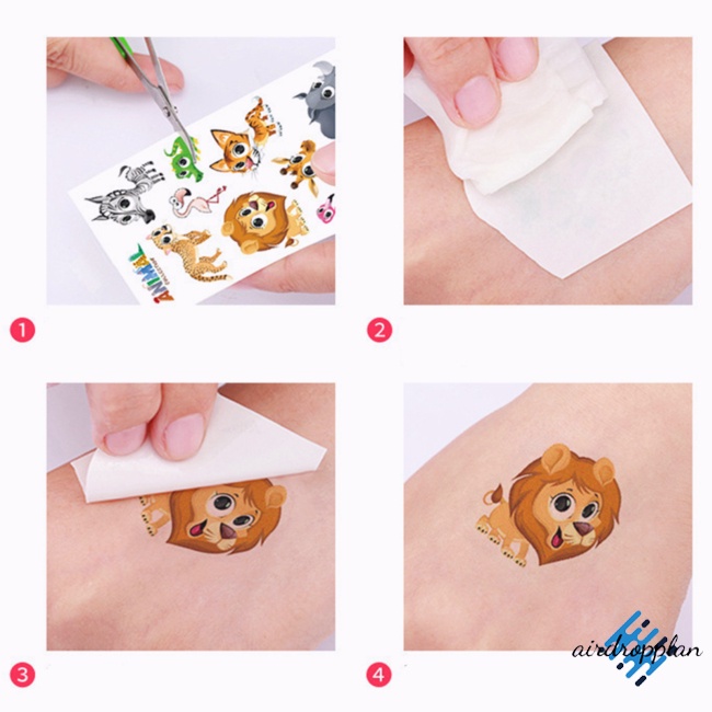 Bộ 10 Miếng Dán Hình Xăm Tạm Thời Chống Thấm Nước Hình Lá Cờ Kích Thước 6.8x12cm