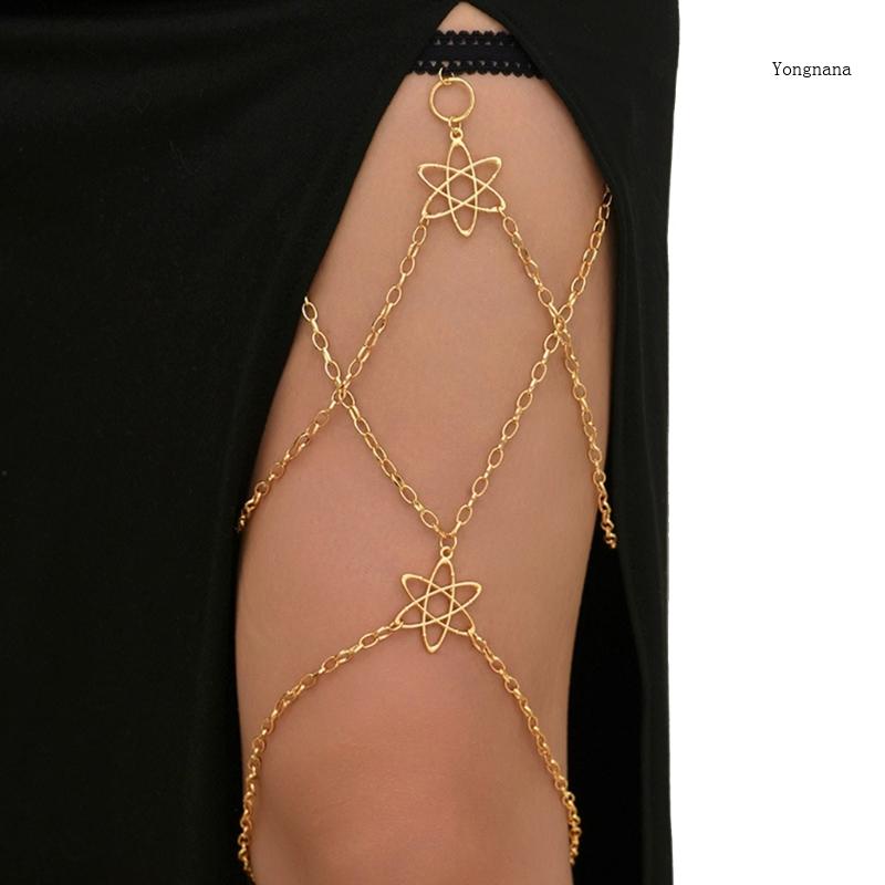 [CH *] Dây Xích Đeo Đùi Dạng Chuỗi Tròn Rỗng Gợi Cảm Cho Nữ Đi Tiệc Bãi Biển Đêm