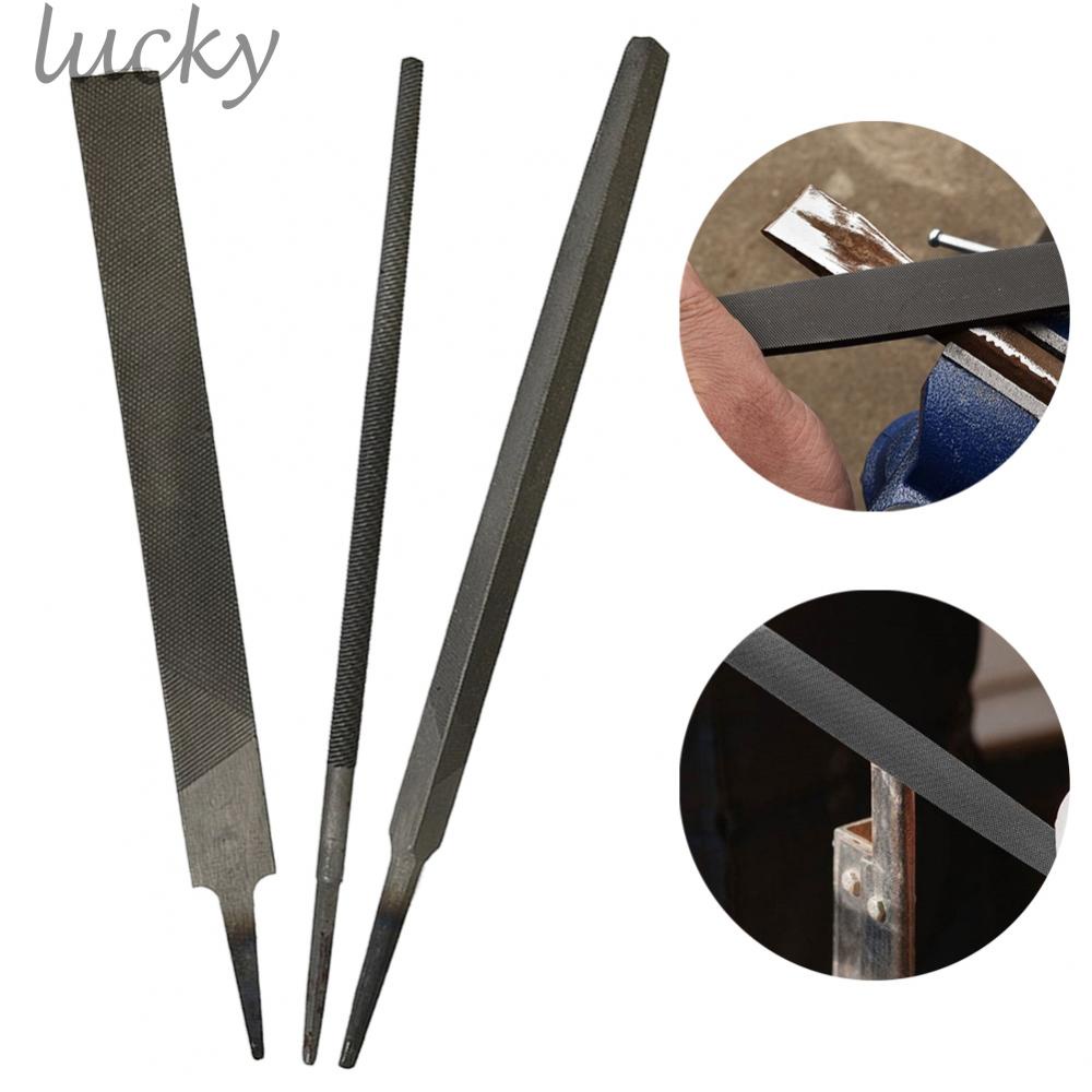 Bộ 3 Cây Dũa Bằng Thép Không Gỉ 6 Inch Hình Tròn Và Tam Giác Dùng Làm Đồ Kim Loại