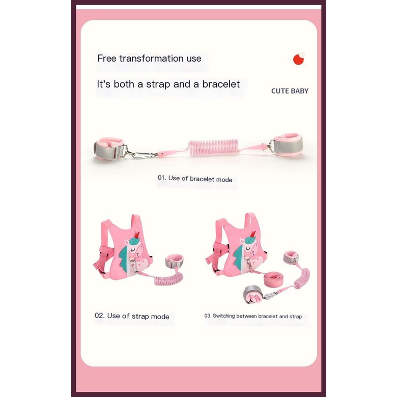 Ba Lô Mềm Mại Có Khóa Chống Thất Lạc Chống Rơi Bảo Vệ An Toàn Cho Bé