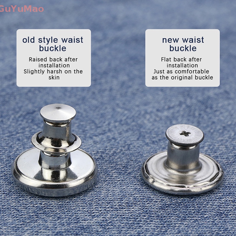 1 Bộ Nút Quần Jean 17mm Bằng Kim Loại Không Cần Khoan Có Thể Tháo Rời Kèm Ốc Vít Thay Đổi Kích Thước Eo PRTA