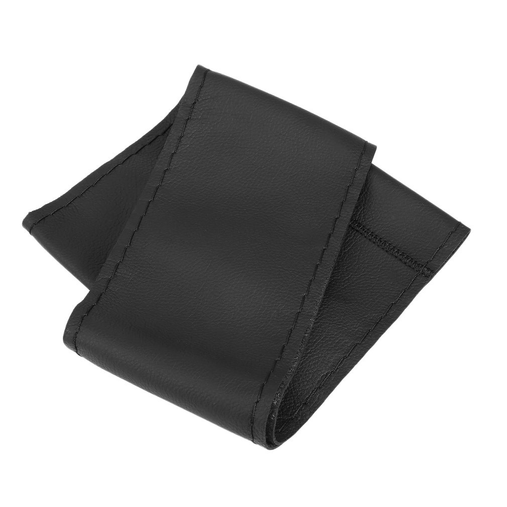 Universal Diy Car Auto Vehicles Super Fiber Leather Steering Wheel Cover Case With And Thread Black [Q/8]