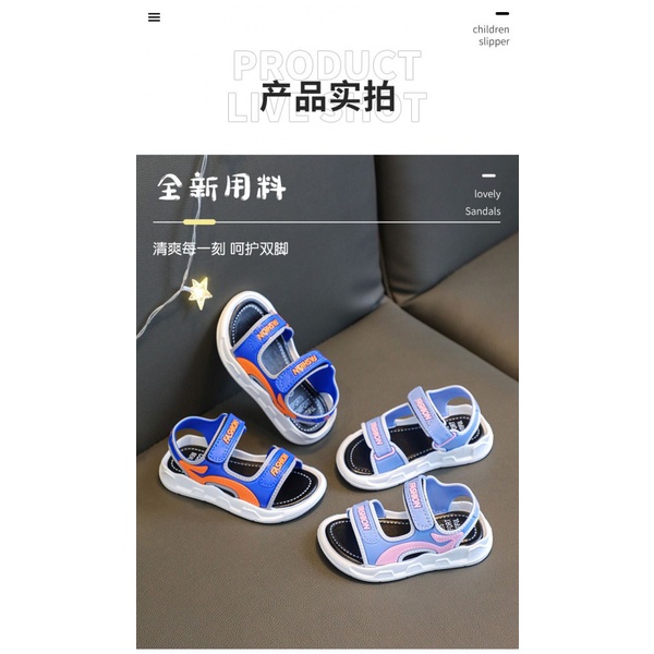 Xăng đan Quai Dán Mềm Mại Chống Trượt Thời Trang Đi Biển Dành Cho Bé Trai 2023