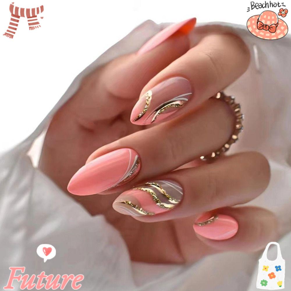 Set 24 Móng Tay Giả Có Thể Tháo Rời Diy