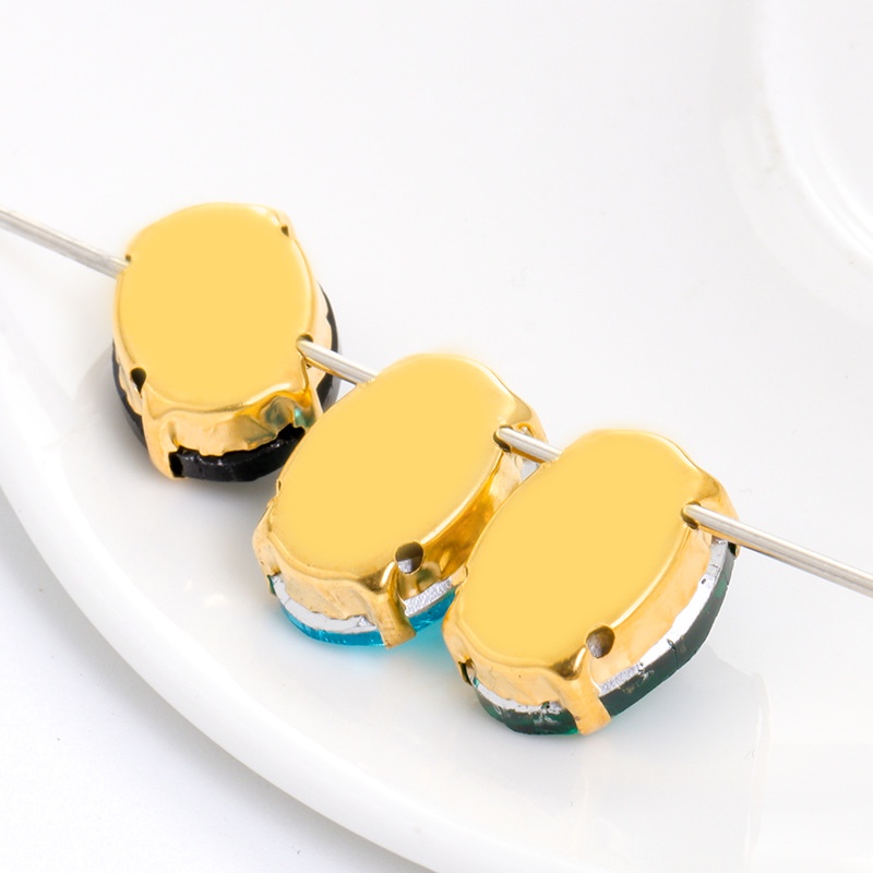 Bán Chạy Nhất Mũ / Túi Xách / Giày / Mũ Hình Oval Đế Kính Đính Kim Cương Pha Lê Lấp Lánh DIY