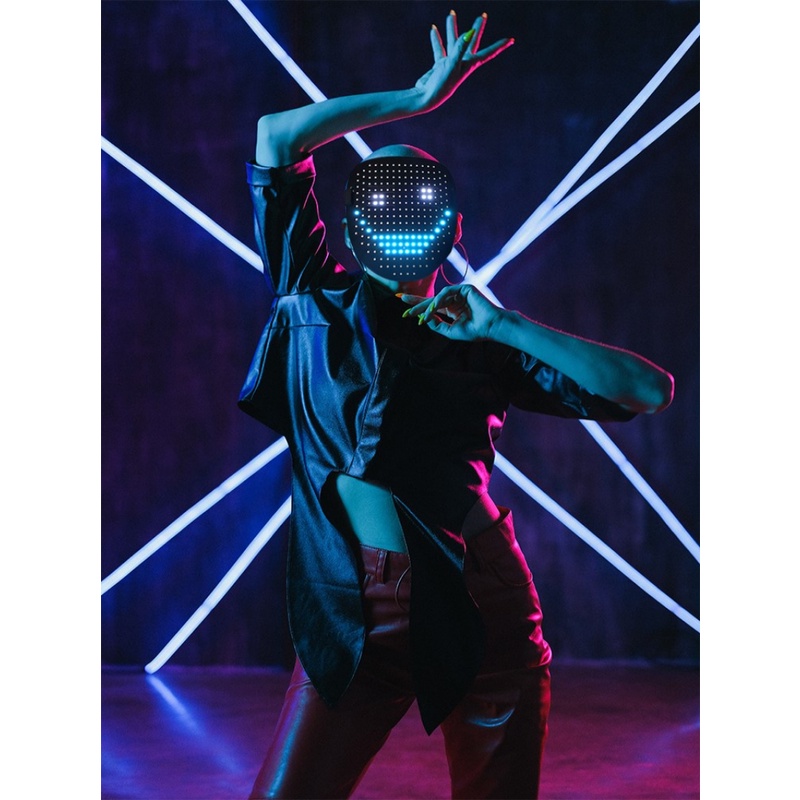 Mặt Nạ Hóa Trang Halloween Phong Cách Mới 2023 Có Đèn LED Sạc USB