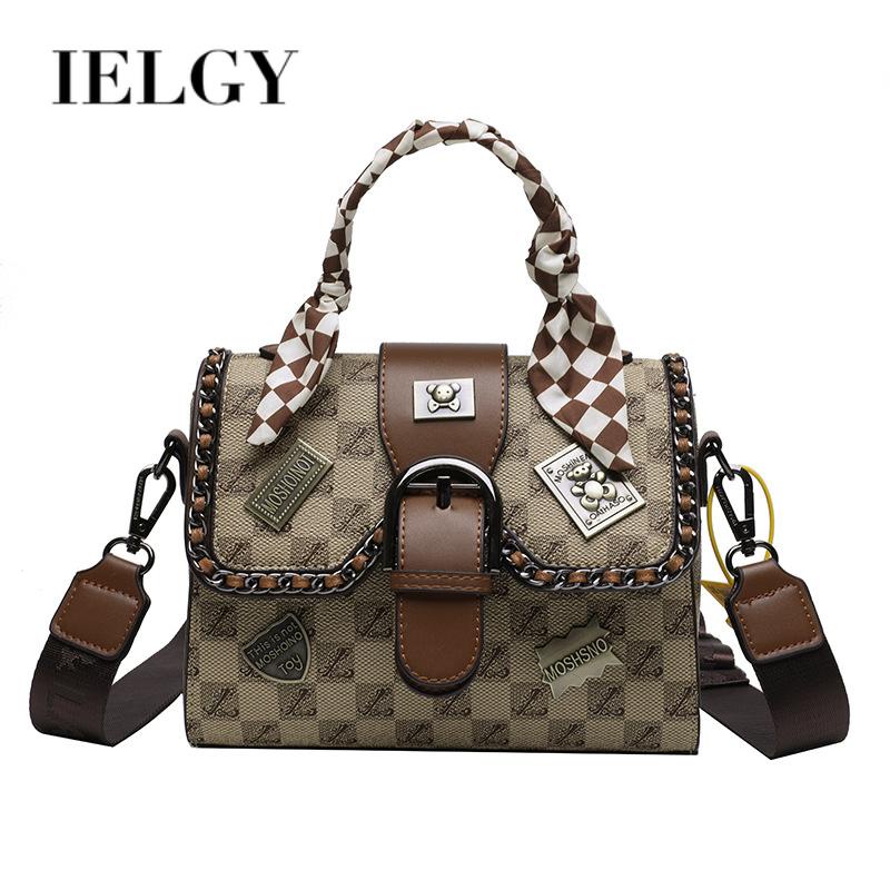 Túi Đeo Chéo Da Cao Cấp Hình Vuông Nhỏ In Họa Tiết retro Chất Lượng Cao Dễ Phối Đồ Cho Nữ