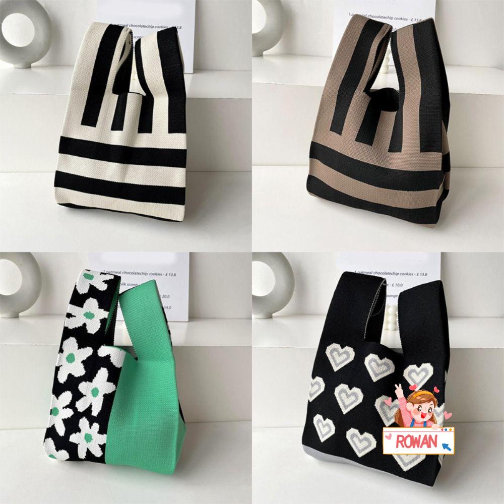 Túi Xách Đan Len Thủ Công Họa Tiết Hoa Thắt Nút Cho Nữ