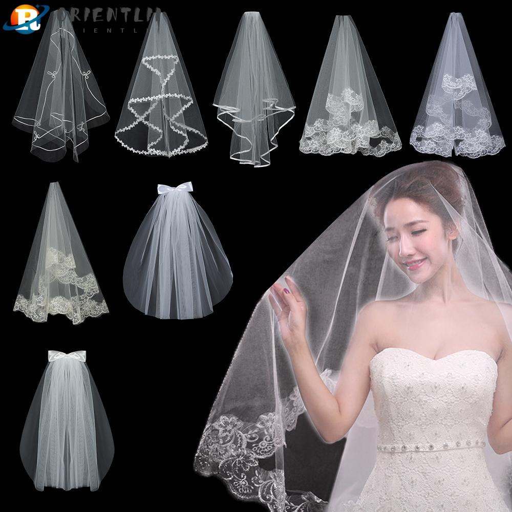 Mạng Che Mặt Hai Lớp Màu Trắng Ngà Thanh Lịch Kèm Lược