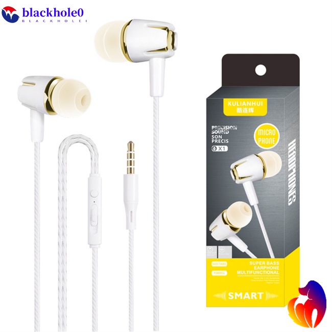 Tai Nghe Bass Nhét Tai Có Dây &amp; Mic Mạ Điện Cho Điện Thoại