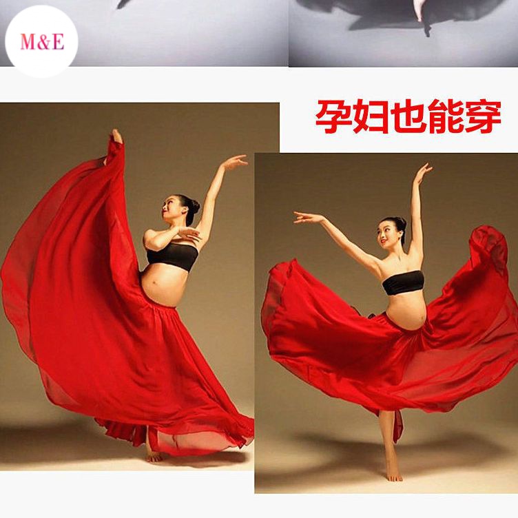 M &amp; E Đầm Xòe Khiêu Vũ Nửa Thân 720 Độ Phong Cách Cổ Điển Thanh Lịch Cho Nữ