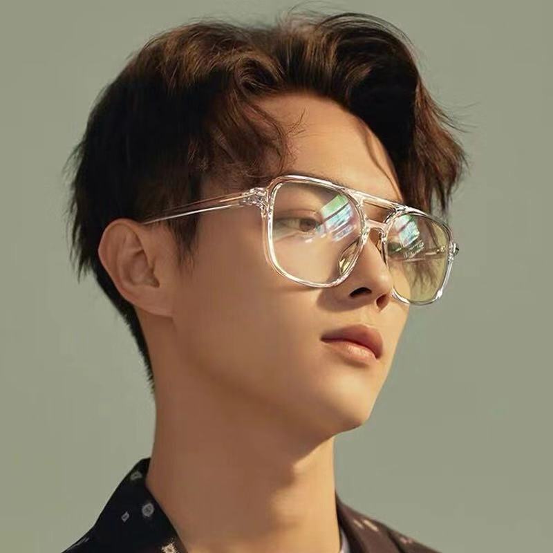 Kính Mát Gọng Vuông Chống Tia Bức Xạ Phong Cách Hàn Quốc Thời Trang Cho Nam Và Nữ