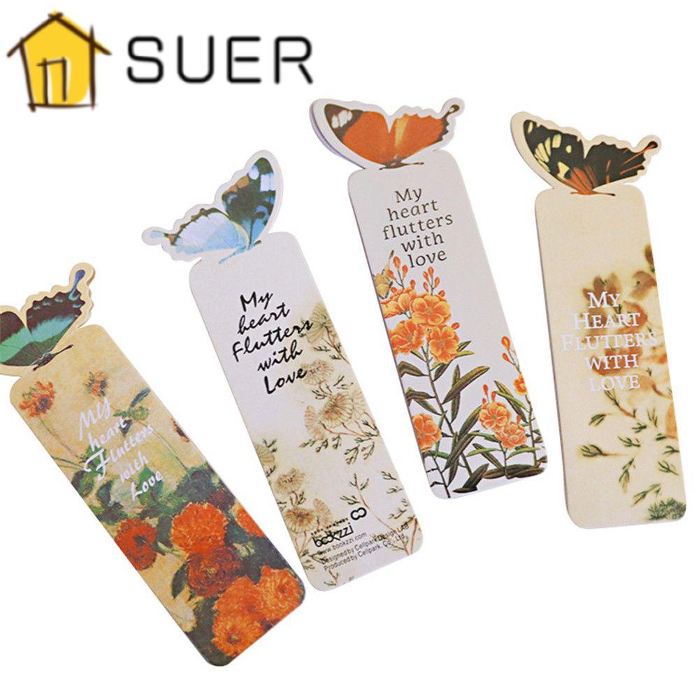 Thẻ Đánh Dấu Trang Sách Hình Bướm 3D Phong Cách Vintage