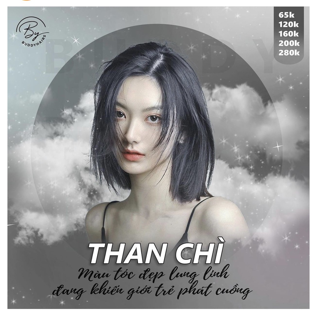 HOT 2023 màu nhuộm tóc màu Than Chì, tặng kèm oxy và gang tay