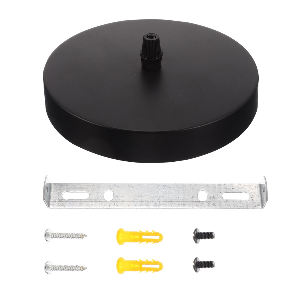 Chụp Đèn Treo Trần Nhà Hình Tròn Màu Đen Bằng Thép Màu Vàng