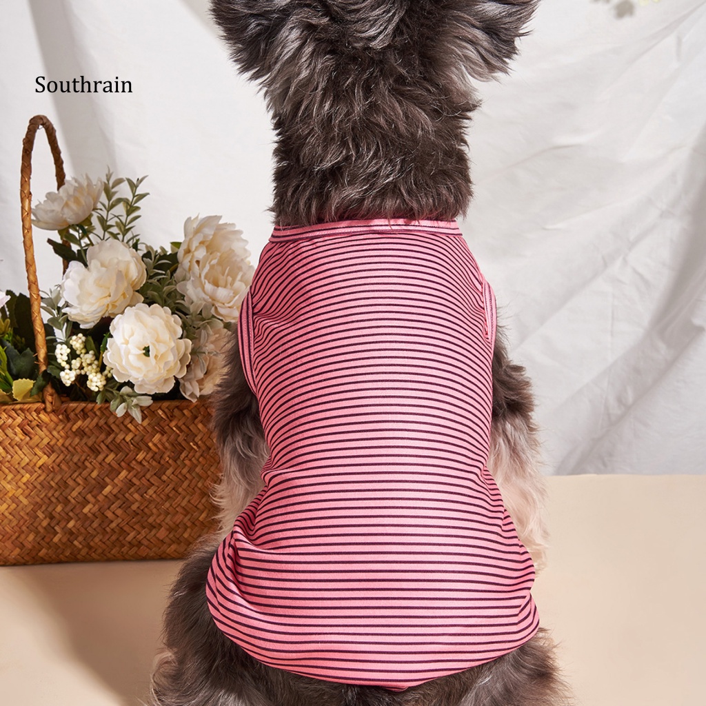 Áo Sweater Mềm Mại Hai Lớp In Họa Tiết Sọc Đáng Yêu Dành Cho Thú Cưng