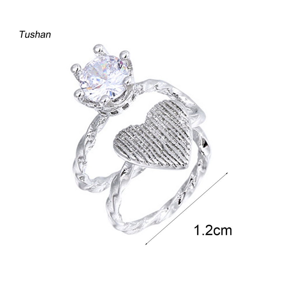 1 Khuyên Kẹp Vành Tai Hình Trái Tim Đính Đá Lấp Lánh Thời Trang