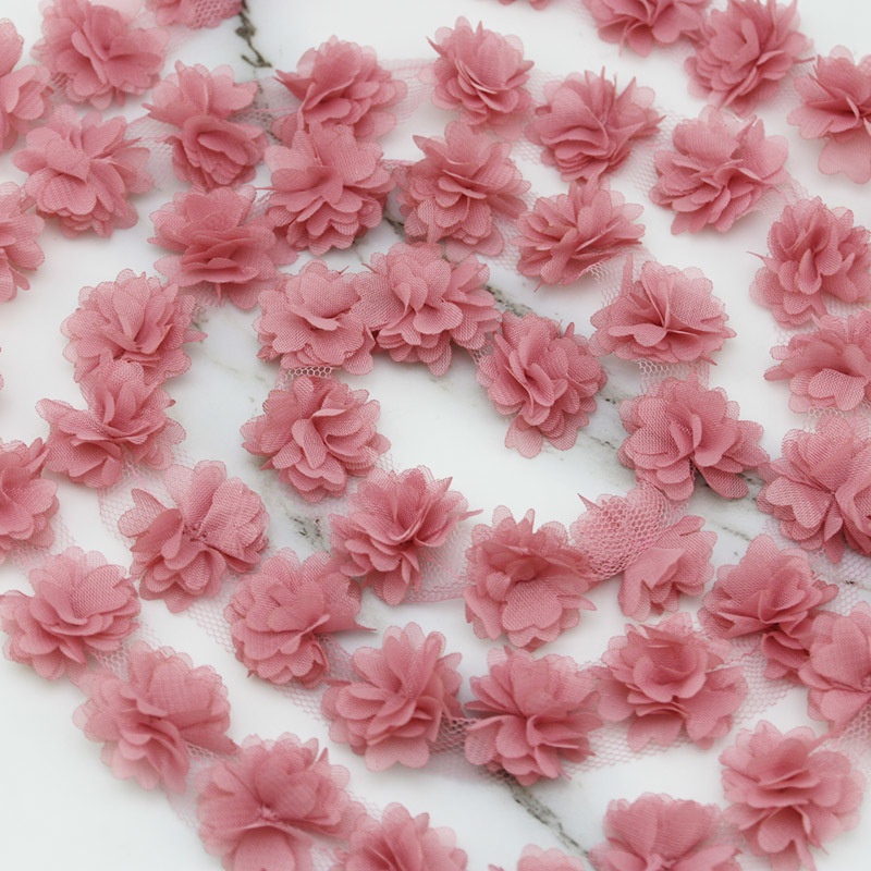 Vòng Ren Hoa Vải Chiffon Bản Rộng 30mm Trang Trí Đầm Cưới