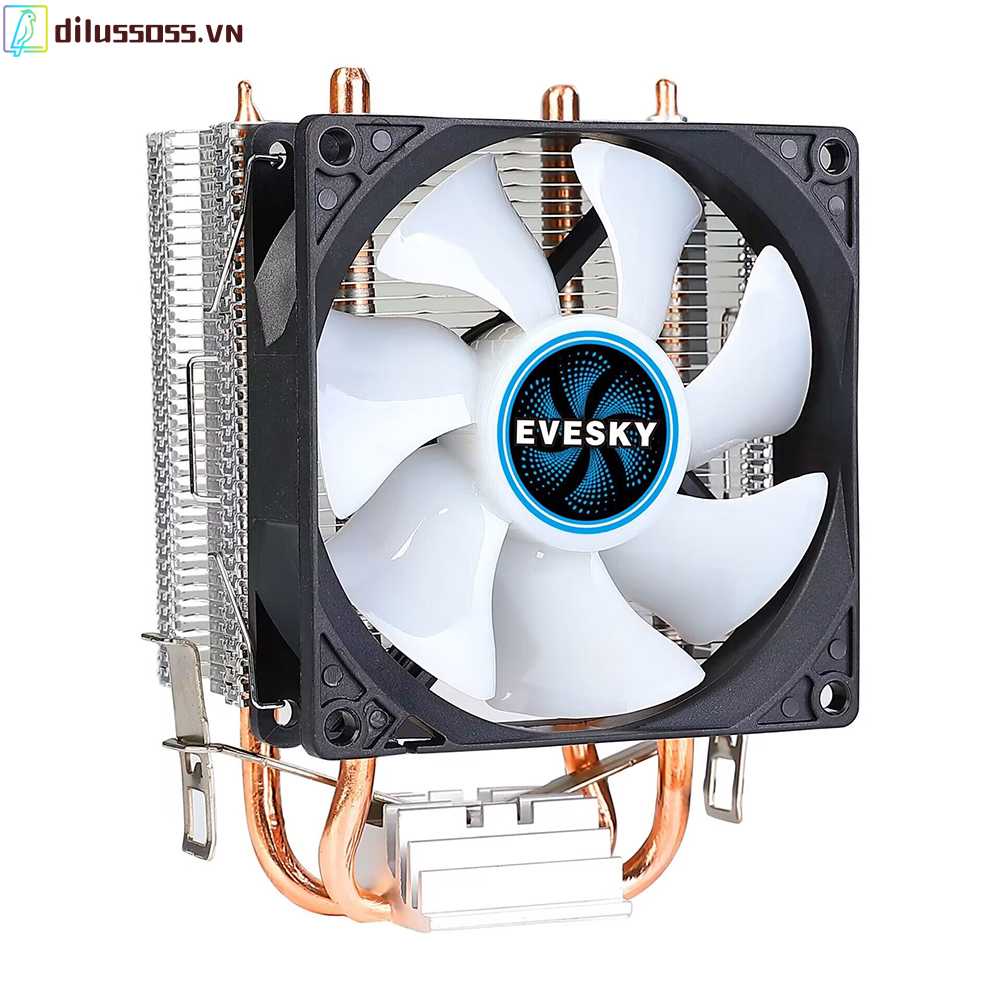 Quạt Tản Nhiệt CPU RGB 2 Ống 9cm Cho INTEL AMD
