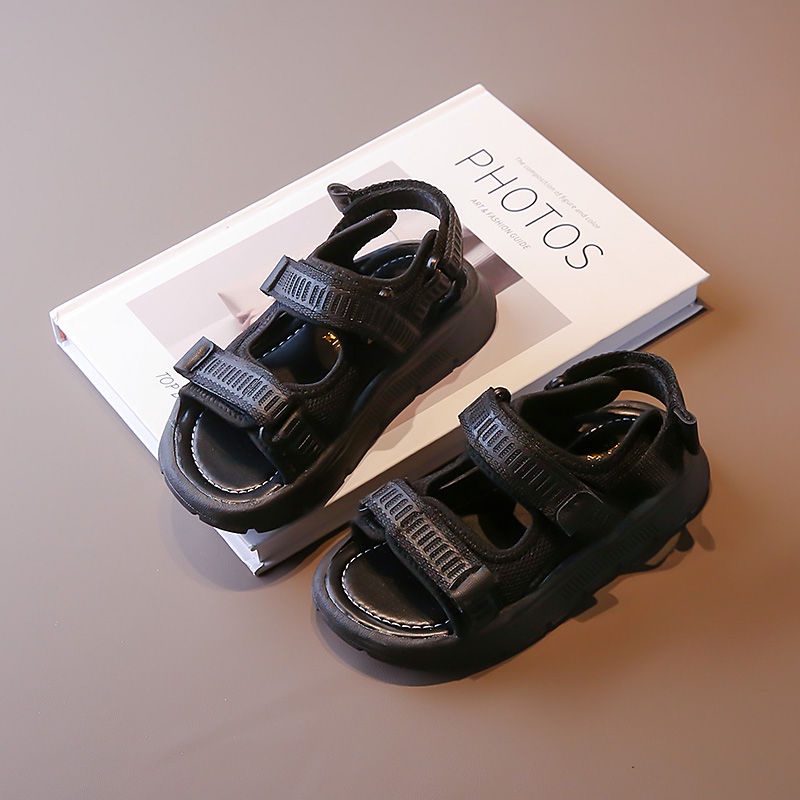 Giày Sandal Thể Thao Quai Dán Đế Mềm Chống Trượt Thoải Mái Thời Trang Mùa Hè Hàn Quốc Cho Bé Trai Và Bé Gái