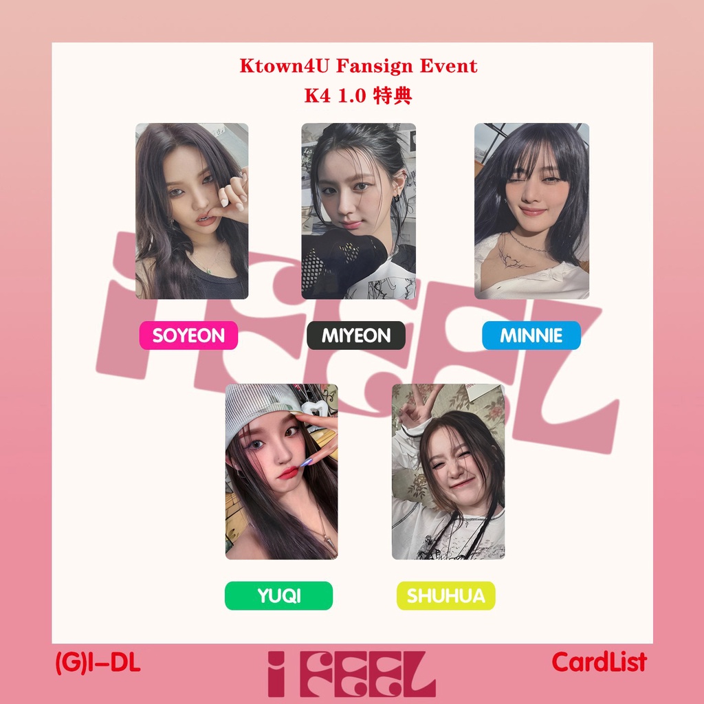 Bộ 5 Thẻ Hình LOMO Nhóm Nhạc Hàn Quốc GI-DLE I FEEL MS1 Makestar Cho Mi yeon Minnie Jeon So-yeon YUQI Yeh Shuhua