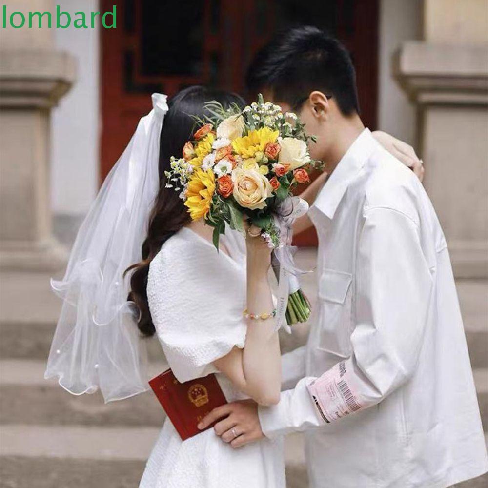 Mạng Che Mặt Cô Dâu Màu Trắng Lãng Mạn Phong Cách Hàn Quốc