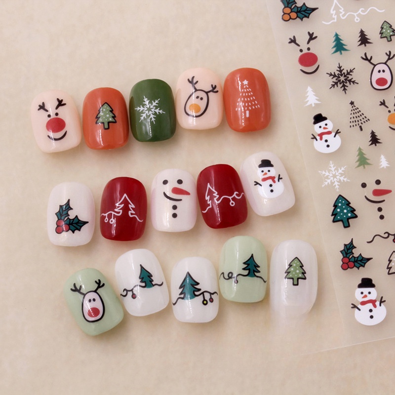 Nhãn Dán Trang Trí Móng Tay Họa Tiết Giáng Sinh Đáng Yêu