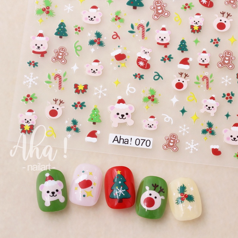 Nhãn Dán Trang Trí Móng Tay Họa Tiết Giáng Sinh Đáng Yêu