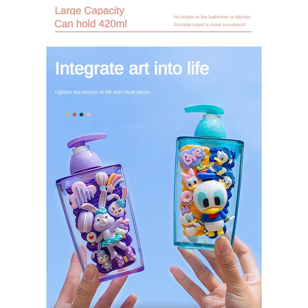 420ml xà phòng lỏng bơm chai Disney riêng biệt đóng chai phim hoạt hình in Nhựa Lotion bóp chai cho gel tắm/dầu gội đầu