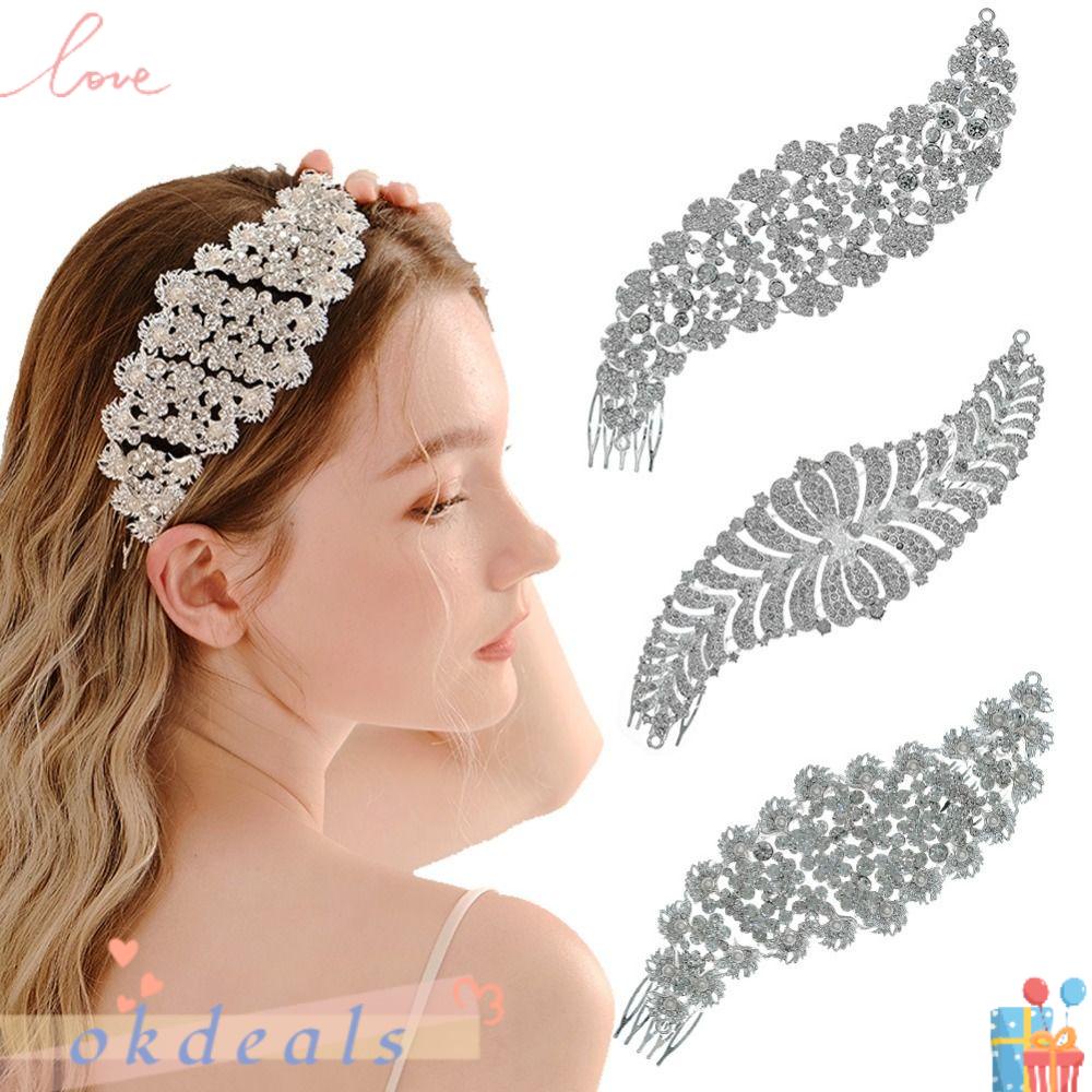 Lược Chải Tóc Cho Tiệc Cưới OKDEALS|Khăn Trùm Đầu Thiết Kế Đơn Giản Tiện Dụng|Trâm Cài Tóc Đính Đá Nhiều Màu Sắc Cho Cô Dâu