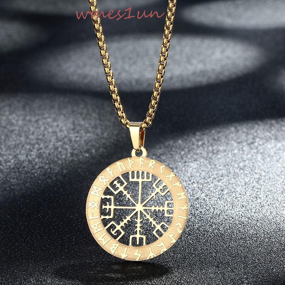 Vòng cổ Mặt La Bàn WMES15H Bằng Thép Không Gỉ Độc Đáo Thời Trang Cho Nam