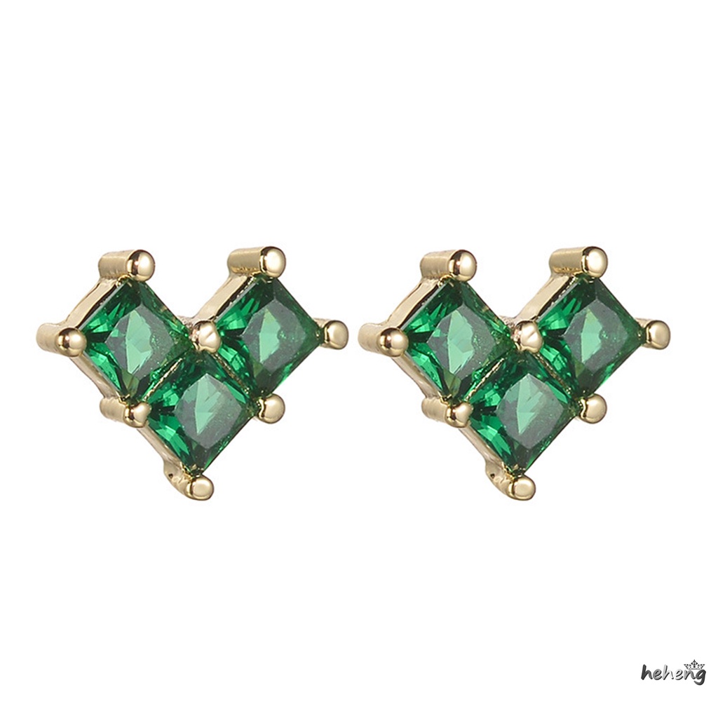 Khuyên Tai Trái Tim Đính Đá Pha Lê