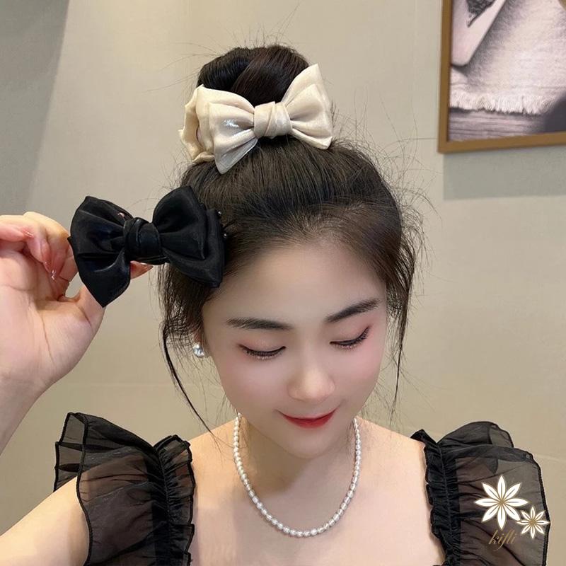 🌸🌸Kẹp Tóc Hình Nơ Đính Ngọc Trai Phong Cách Pháp Thanh Lịch