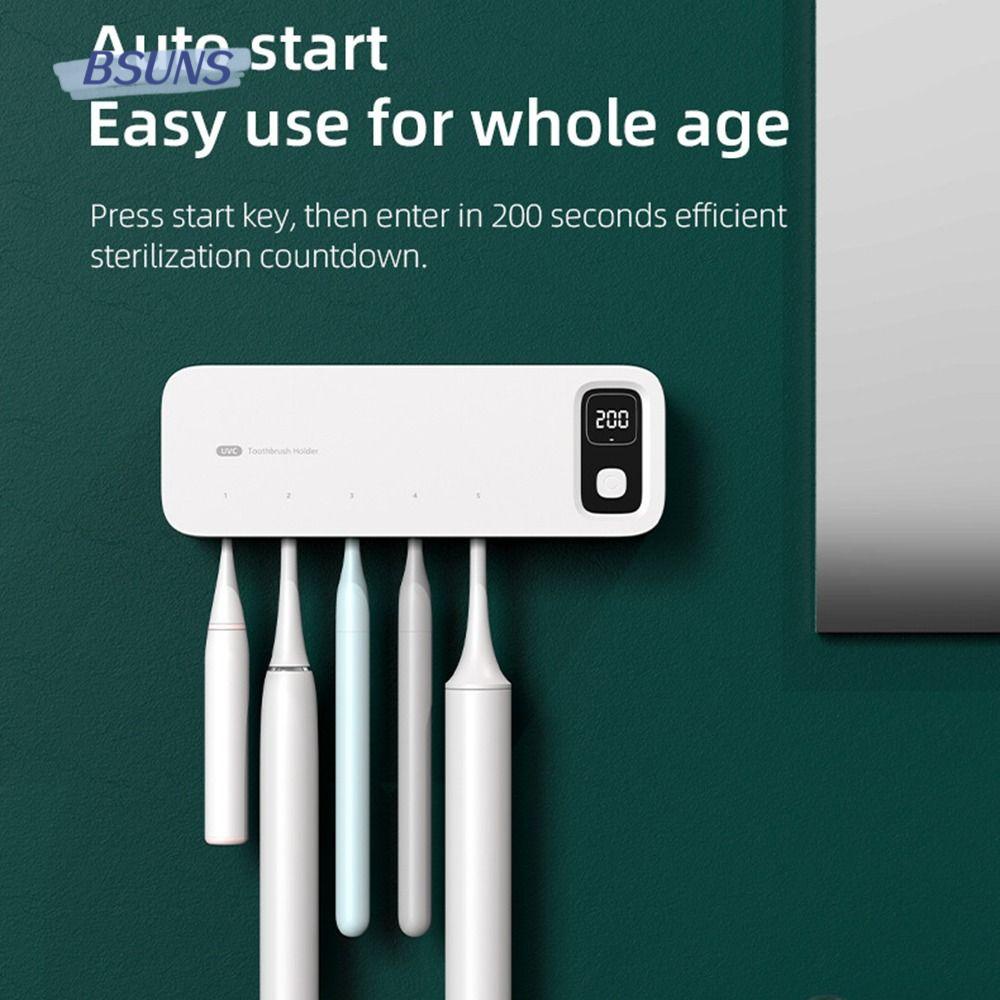 Giá Đỡ Bàn Chải Đánh Răng Khử Trùng Bằng Tia Cực Tím Có Đèn LED Hiển Thị Nhanh Khô Không C