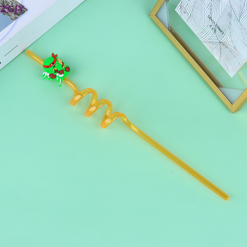 Set 2 / 6 Ống Hút Họa Tiết Hoạt Hình Dễ Thương Trang Trí Tiệc Sinh Nhật Cho Bé Mới