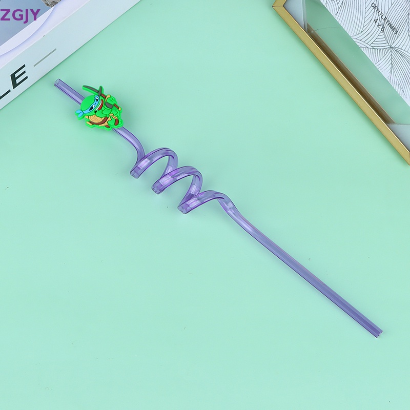 Set 2 / 6 Ống Hút Họa Tiết Hoạt Hình Dễ Thương Trang Trí Tiệc Sinh Nhật Cho Bé Mới